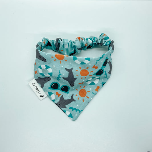 Summer Sharks Scrunchie Bandana