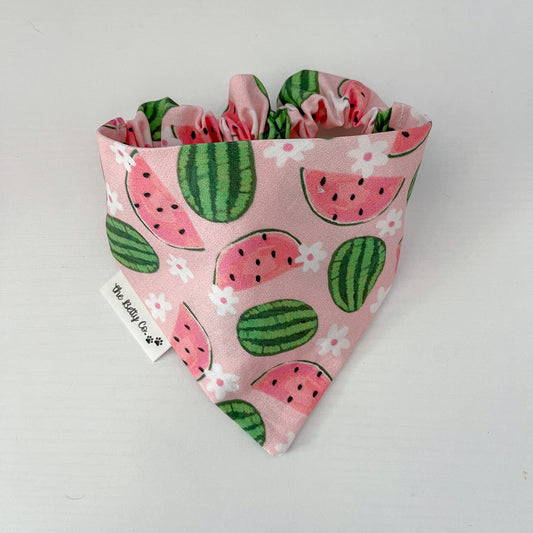 Pink Watermelon Scrunchie Bandana