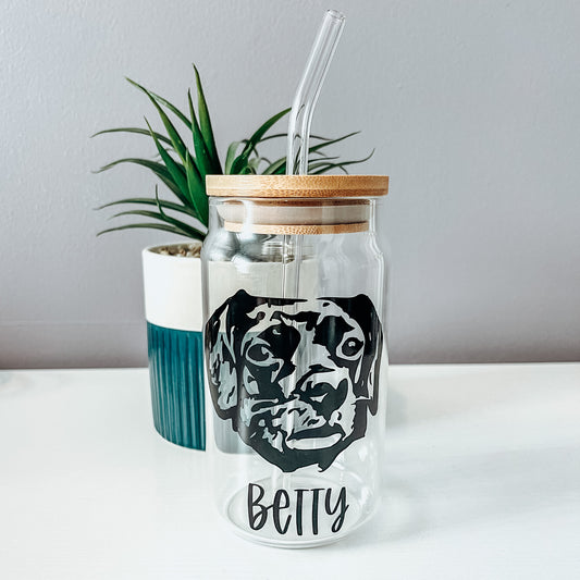 Custom Dog Glass Can Cup