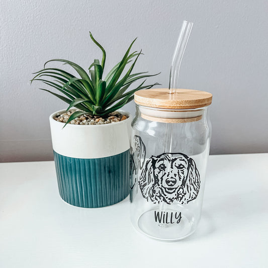 Custom Dog Glass Can Cup